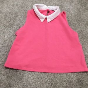 Zara pink crop top with collar